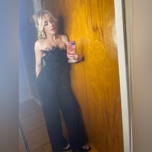 Feather Accent Jumpsuit